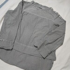 J. Crew Funnelneck Striped Dress Shirt Size‎ 8P Classy Casual Business